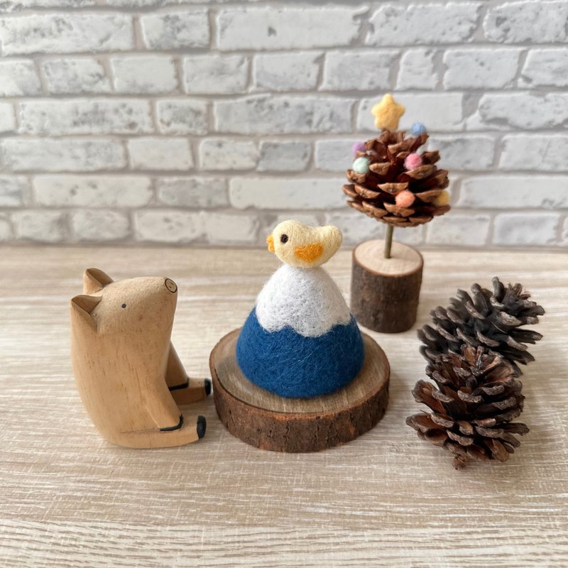 Wool Felt Pin Series-Little Bird Fuji - Items for Display - Wool Blue