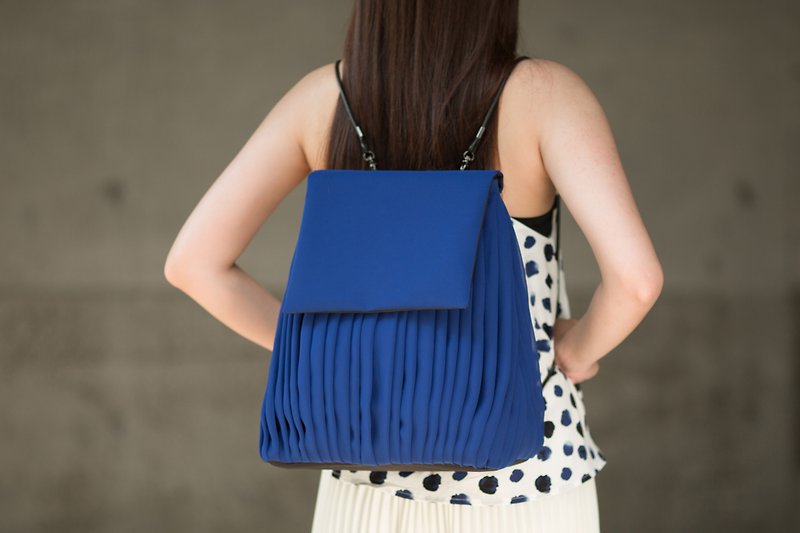 vingt six 寶藍色後背包/可肩背兩用 - 後背包/書包 - 聚酯纖維 藍色