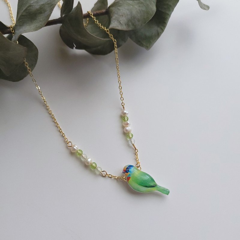 Bird Series-Five Color Bird Crystal Necklace - สร้อยคอ - เรซิน 