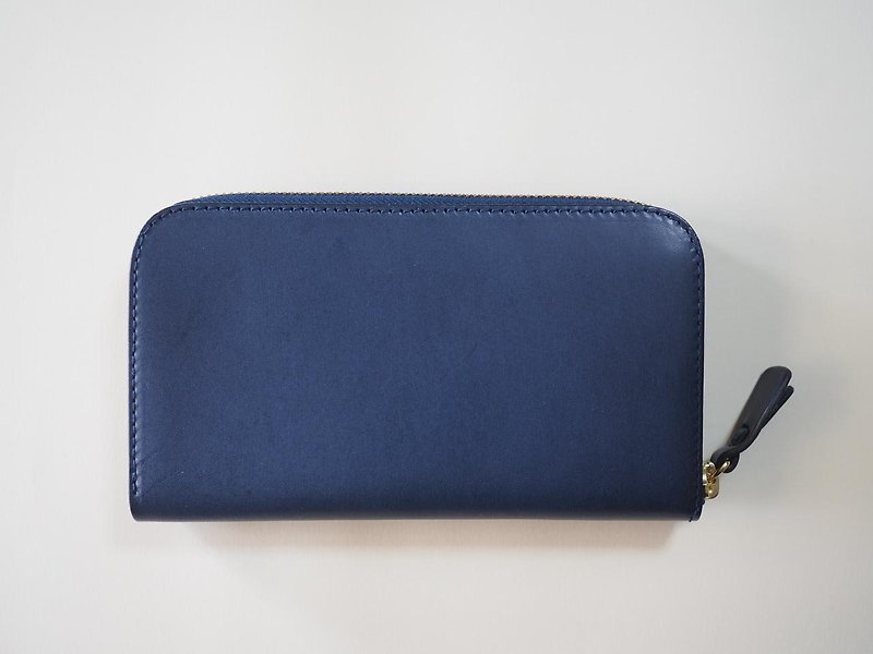 【限定品】あまる財布 / ネイビー - 銀包 - 真皮 藍色