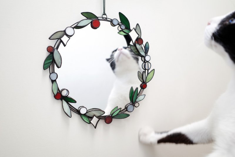 Mirror Wreath-L / Mirror Ornament LUMIROOMI Mosaic Glass - ของวางตกแต่ง - แก้ว หลากหลายสี