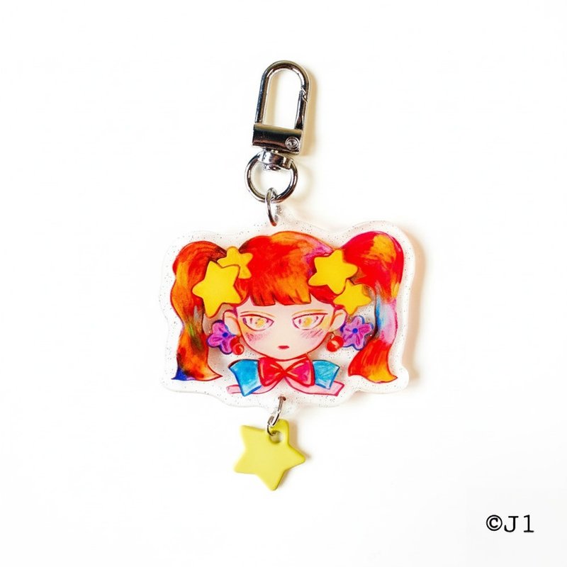 Star Idol – Acrylic Charm / Glitter & Heart Accessory - ที่ห้อยกุญแจ - อะคริลิค 