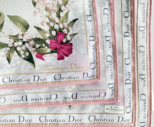 Christian Dior ヴィンテージ ハンカチ スズラン 19.5 x 19
