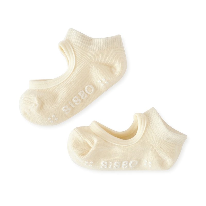 【SISSO Organic Cotton】Cute Baby Easy Socks (One Pack) 2A - ถุงเท้าเด็ก - ผ้าฝ้าย/ผ้าลินิน ขาว