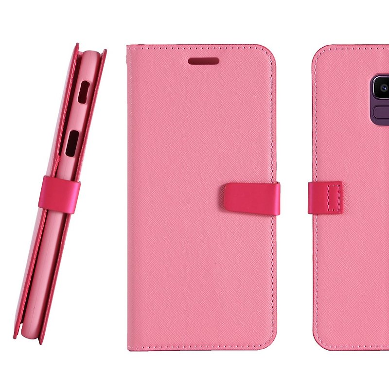 Samsung Galaxy J6 專用側掀站立式皮套 - 粉 (4716779660012) - 手機殼/手機套 - 人造皮革 粉紅色