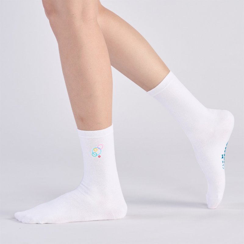 聯名報導者_白日夢 中筒襪 - 白(F) - 襪子 - 棉．麻 白色