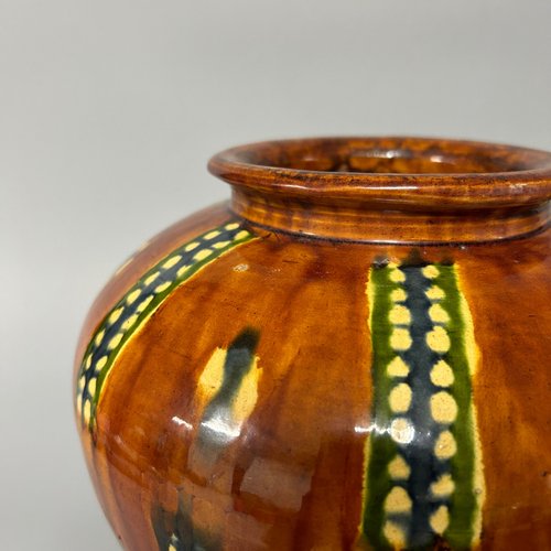 壺　置き物 唐三彩縞壺 - ショップ コレクター 置物 - Pinkoi