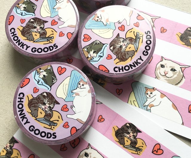 Chonky Cat Washi Tape Sticker Set