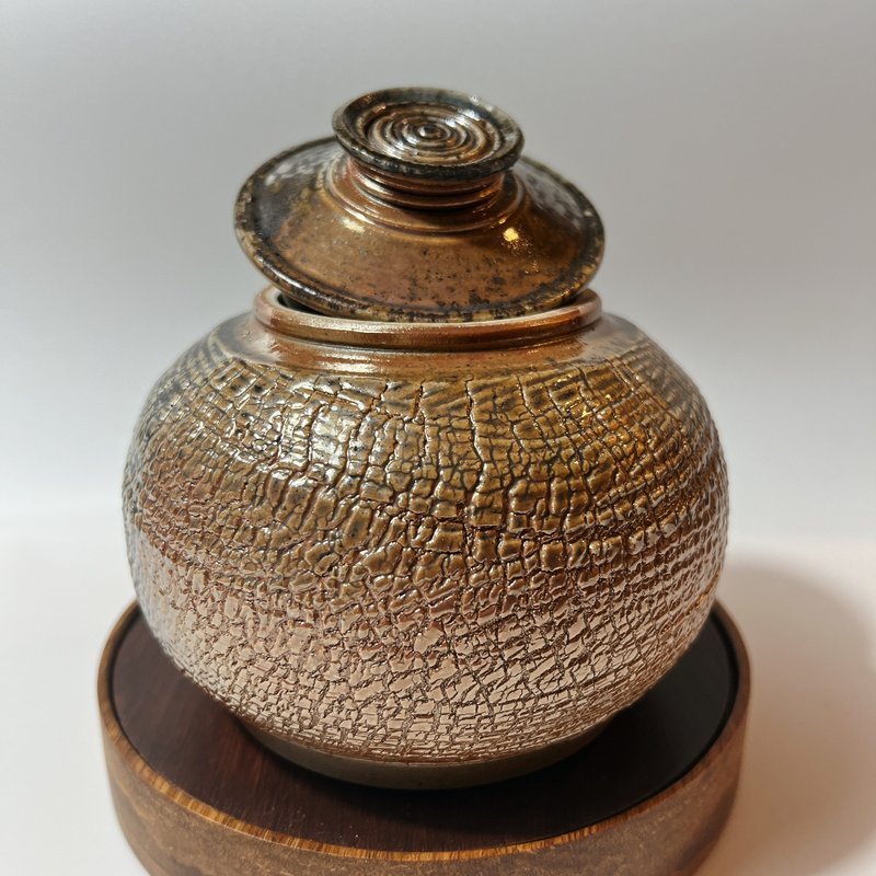 柴燒茶倉 / 半斤風化肌理茶倉 / 小平凡手作 - 其他 - 陶 卡其色