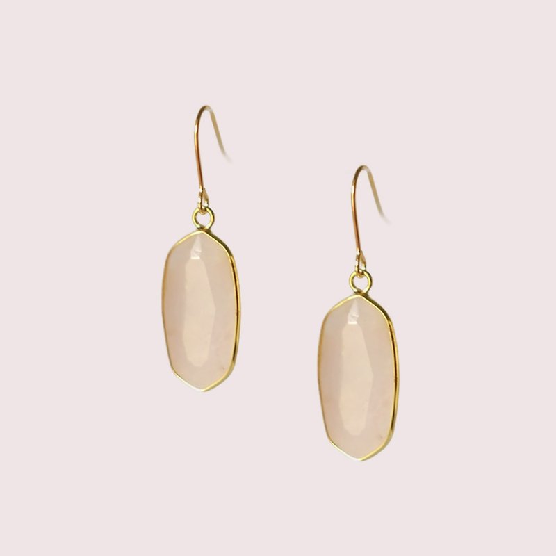 Wild Rose Vintage Morandi Natural Powder Crystal Copper Plated 18k Thick Gold Earrings - Earrings & Clip-ons - Crystal Pink