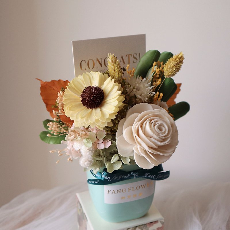 Sunflower & White Rose dried flower/table flower/potted flower - Dried Flowers & Bouquets - Plants & Flowers 