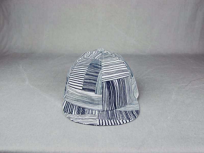 減簡單車帽/編織 - 帽子 - 棉．麻 藍色