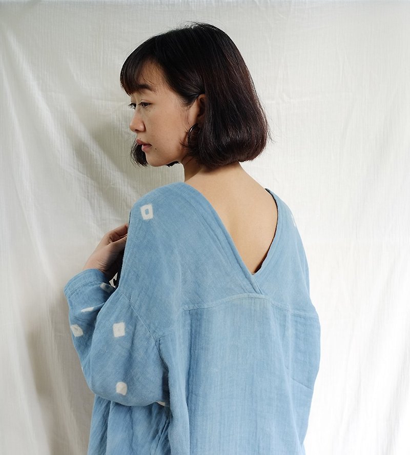 linnil: Karen blazer / indigo dye - Women's Casual & Functional Jackets - Cotton & Hemp Blue