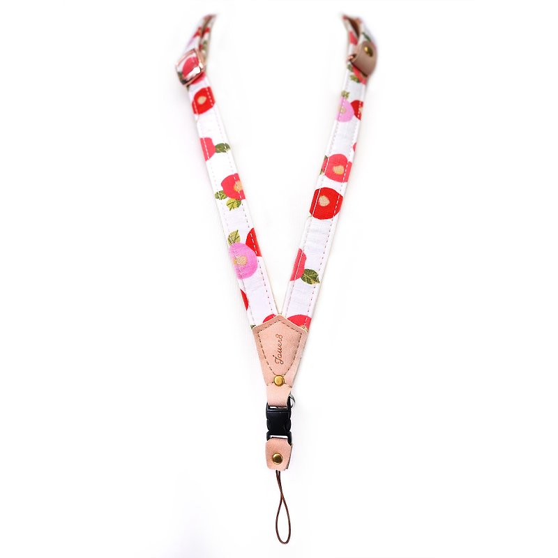 Mobile phone strap neck hanging style - girl feelings - Computer Accessories - Cotton & Hemp Pink