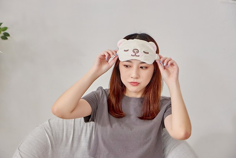 Hi Xiaoqiang - Plush eye mask/shower headband - Other - Cotton & Hemp White