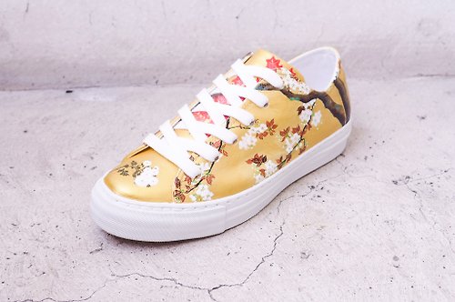 Patinas 【PATINAS】小牛皮休閒鞋 – Gold Flower超商僅限１雙(１雙以上)