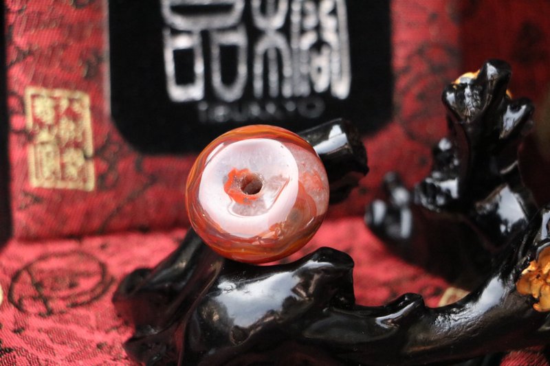 原礦天然戰國紅平安扣 27.3mmX12.8mm 玉石吊墜 戰國紅配飾 文玩 - 項鍊 - 玉石 