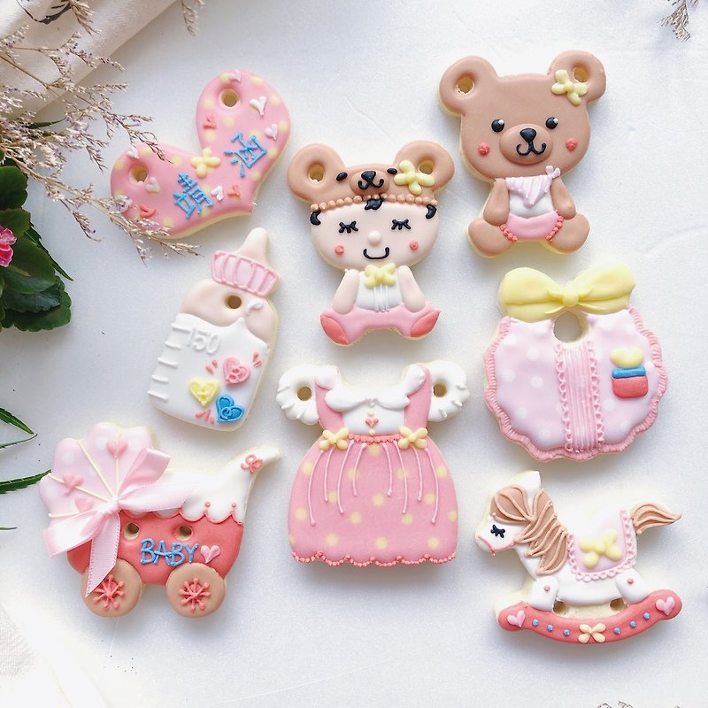 Salivation icing biscuits • Bobo girl model creative design gift box 8 pieces - Handmade Cookies - Fresh Ingredients 