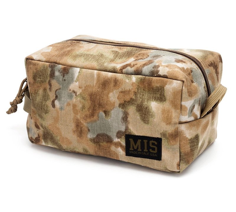【MIS】MESH TOILETRY BAG 網眼化妝包-大 - 沙漠迷彩 - 後背包/書包 - 其他材質 卡其色