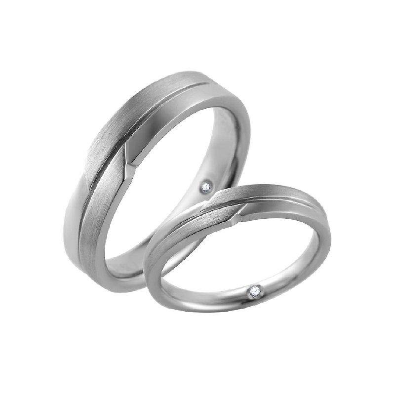 Diamond with 316L Stainless Steel Ring Casting Jewelry for Couple - แหวนคู่ - เพชร สีเงิน