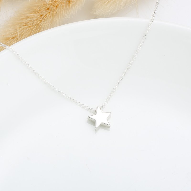 【Angel & Me】Star s925 sterling silver necklace Birthday Valentine Day gift - สร้อยคอ - เงินแท้ สีเงิน