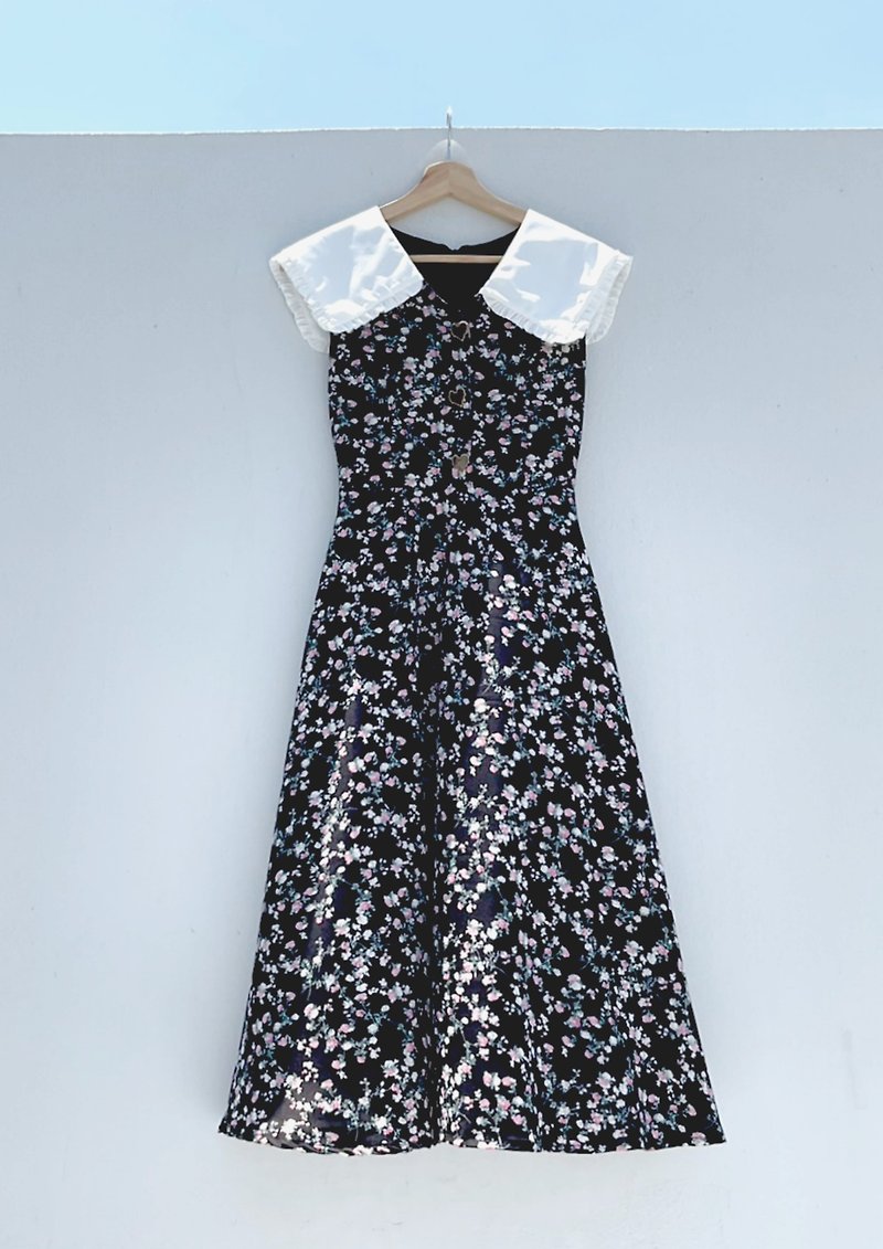 Emily Sailor Collar Dress - 洋裝/連身裙 - 聚酯纖維 黑色