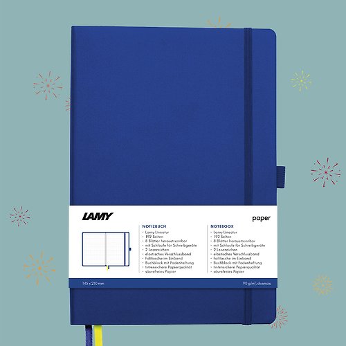 LAMY TAIWAN 官方旗艦館 【客製服務】LAMY 鋼筆用軟式A5筆記本 / notebook狩獵系列 藍色