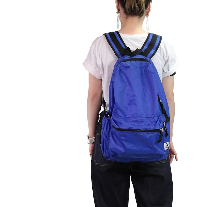 American Drifter Parachute Cloth Flying Traveler Backpack (four colors optional) - กระเป๋าเป้สะพายหลัง - เส้นใยสังเคราะห์ สีน้ำเงิน