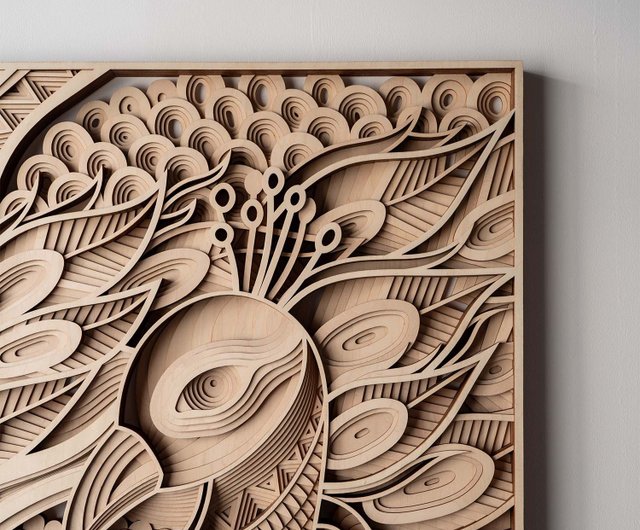 はしご木彫り-孔雀 | クリエイティブ壁ホームソフト装飾立体