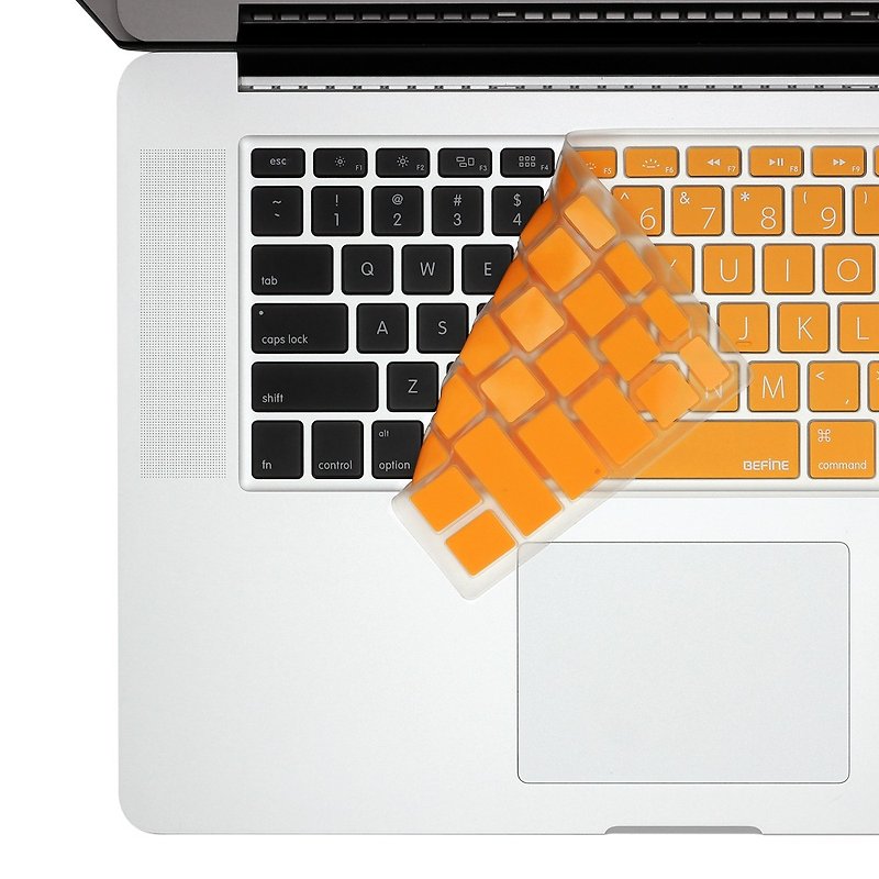 BEFINE KEYBOARD KEYSKIN MacBook Pro 13/15 Retina keyboard protective film dedicated English (no phonetic symbols) - white on orange (8809305224218) - Tablet & Laptop Cases - Silicone Orange