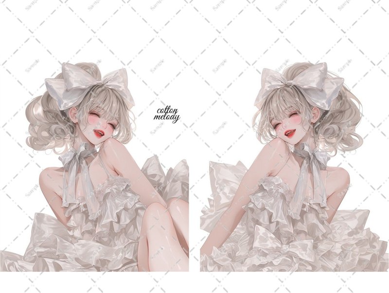 original sticker no.6364 人物ステッカー オリジナルステッカー 人物ステッカー 女の子ステッカー オリジナル人物ステッカー - 貼紙 - 紙 