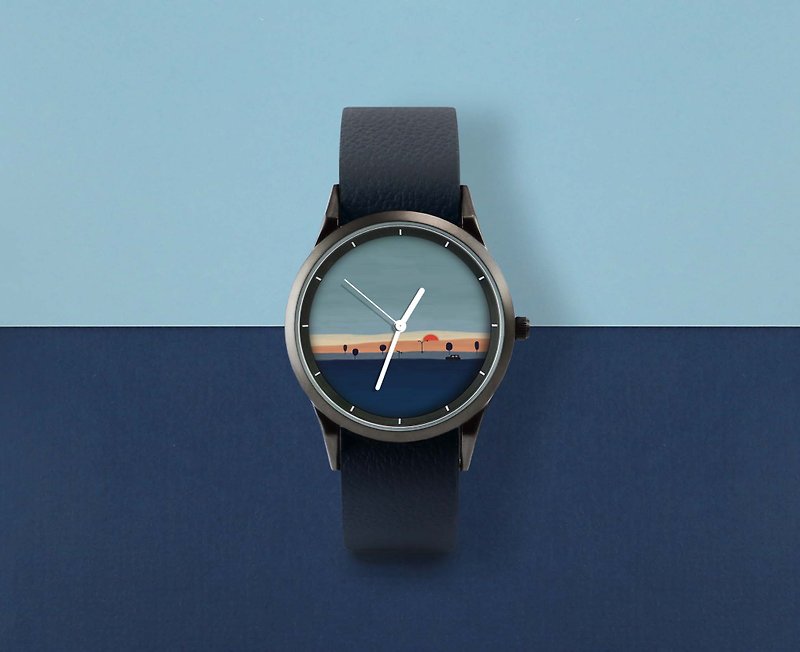 插畫X手錶 - 地平線系列【初】 - 女錶 - 其他金屬 藍色
