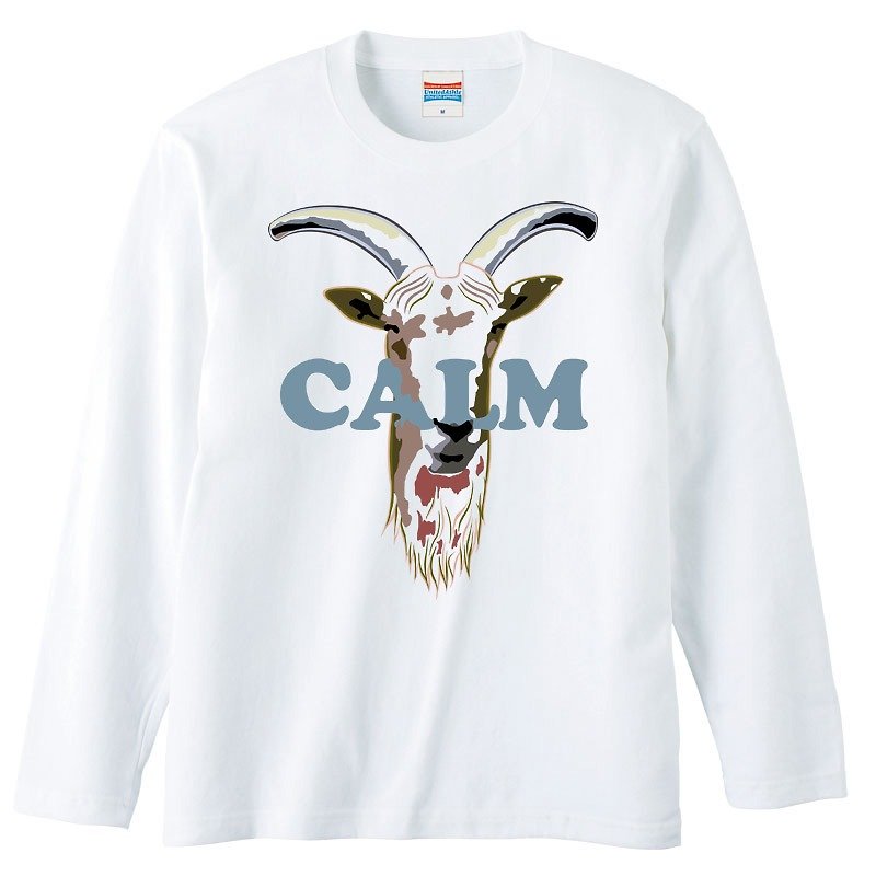 Long sleeve T-shirt / CALM - Men's T-Shirts & Tops - Cotton & Hemp White