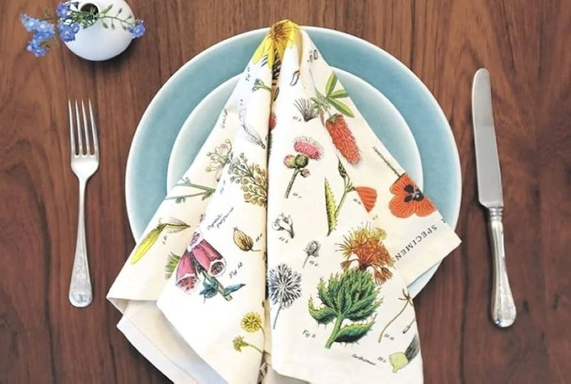 Cavallini & Co. Pure cotton square napkin/hanging cloth single pack (various styles) - Place Mats & Dining Décor - Cotton & Hemp Multicolor