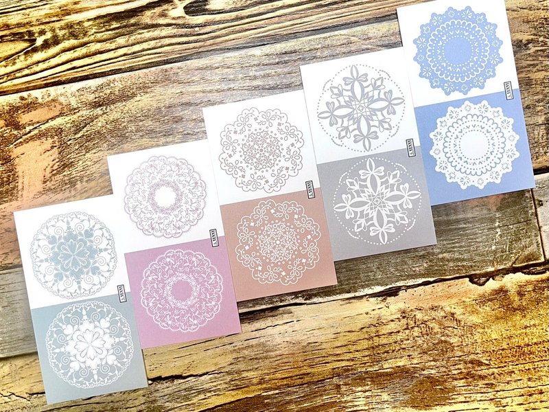 (mini art memo pack 5 types 25pcs SET) drawing doily paper ver_1 - 便條紙/便利貼 - 紙 多色