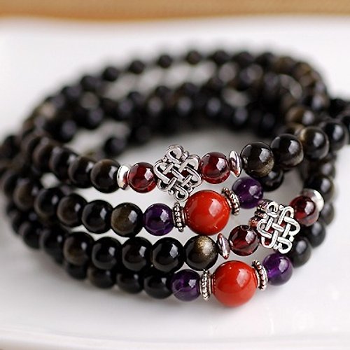 Garnet Butterfly Prayer Beads