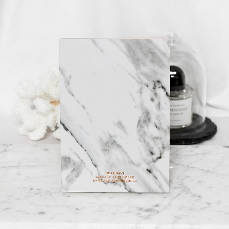 CHOCHO-STONE Diary - White Marble,DMS50417 - Calendars - Paper White
