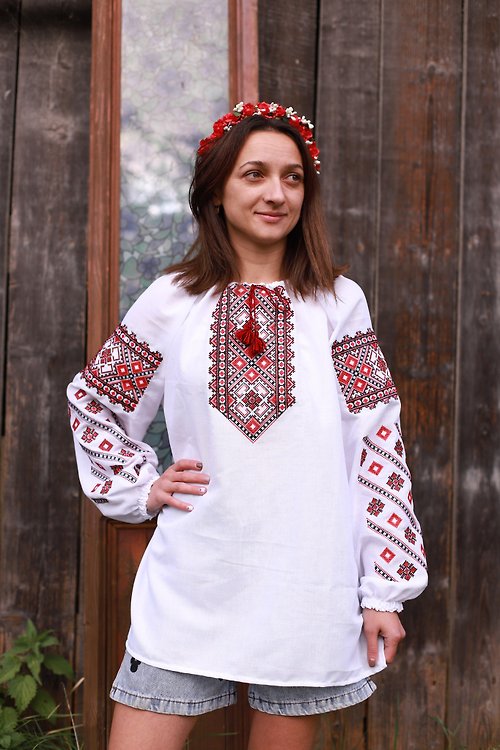 Ta Gutsulka Ukrainian embroidered shirt, handmade shirt, Embroidered Blouse for Women