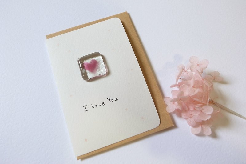 Highlight also / Love glass small card (pink) Valentine's Day card / Universal Card - Cards & Postcards - Paper Pink