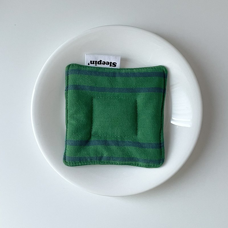 Cushion tea coaster (Green) - Coasters - Cotton & Hemp Green