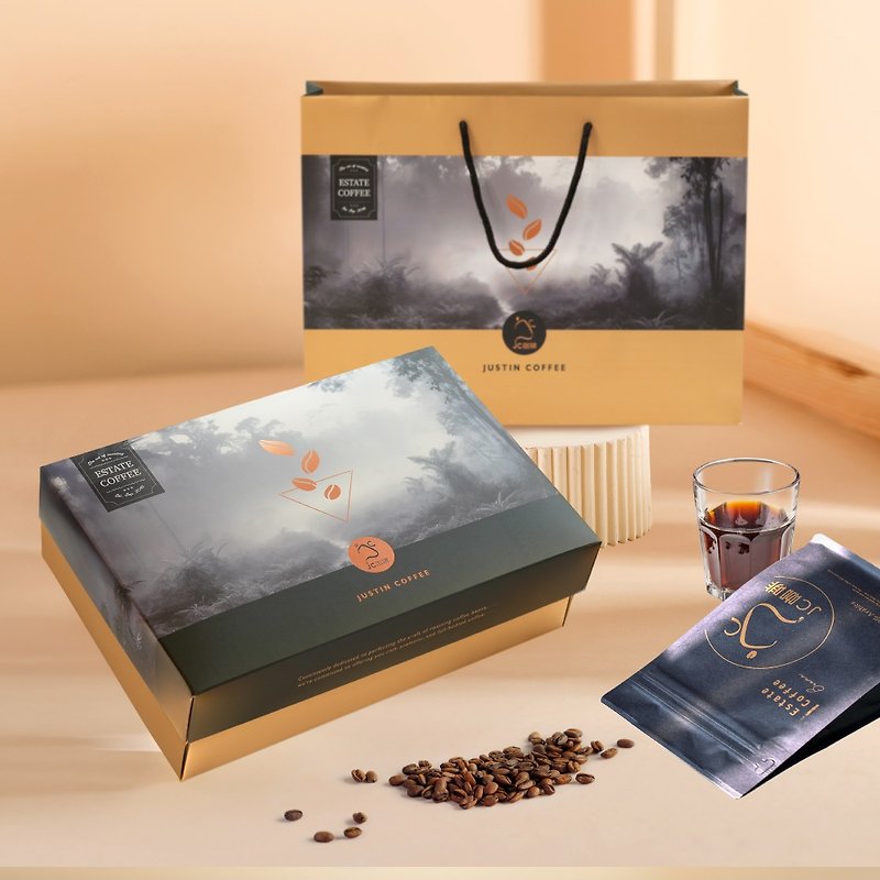 【禮盒/伴手禮】咖啡森林禮盒│內含咖啡豆(半磅)二包-新鮮烘焙 - 咖啡/咖啡豆 - 其他材質 咖啡色
