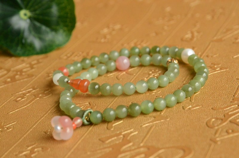 【碧絡】天然淺碧玉雙圈手串 - 手鍊/手環 - 寶石 