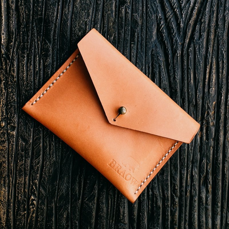 CLEMENTINE Card Pouch/ Leather Card Holder/ Envelope Mini Carry - 名片夾/名片盒 - 真皮 咖啡色