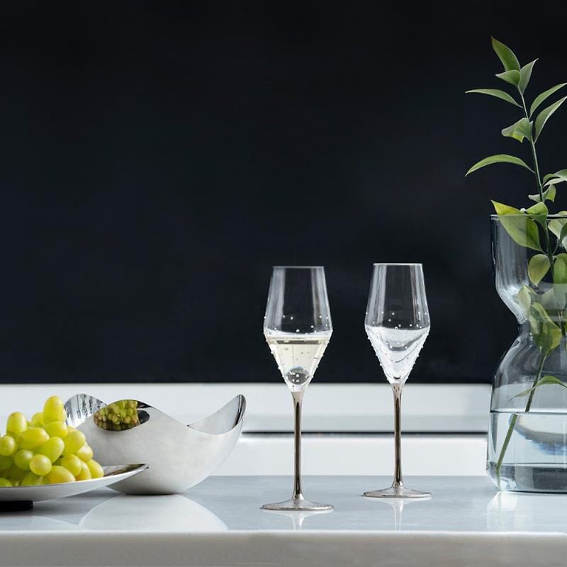 【GRANDI】オーストリアン オーロラ プラチナテリア 260 ハンドメイド スワロフスキー ラインストーン ワイングラス - ワイングラス・酒器 - ガラス 