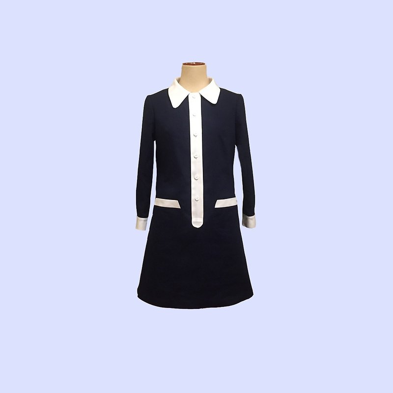 retro one-piece marianne - One Piece Dresses - Cotton & Hemp Blue