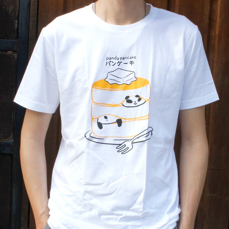 T-shirt Panda Pancake - Men's T-Shirts & Tops - Cotton & Hemp White