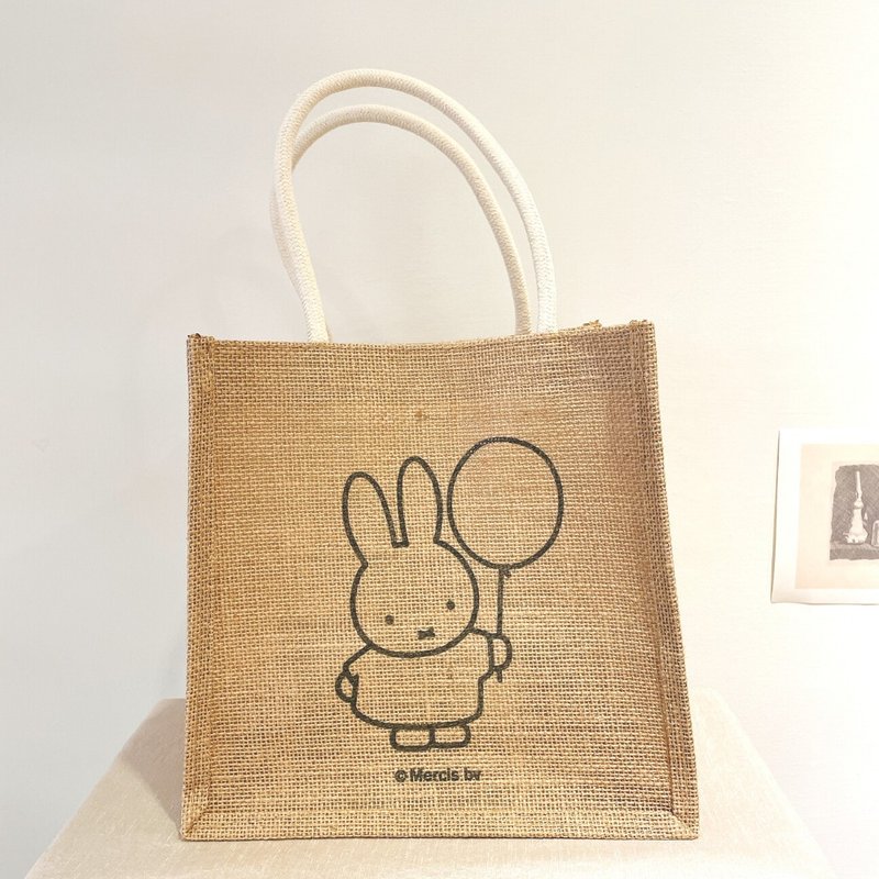 MIFFY Authorized | Linen Picnic Tote Bag (M) - Play It Cool - กระเป๋าถือ - ผ้าฝ้าย/ผ้าลินิน 