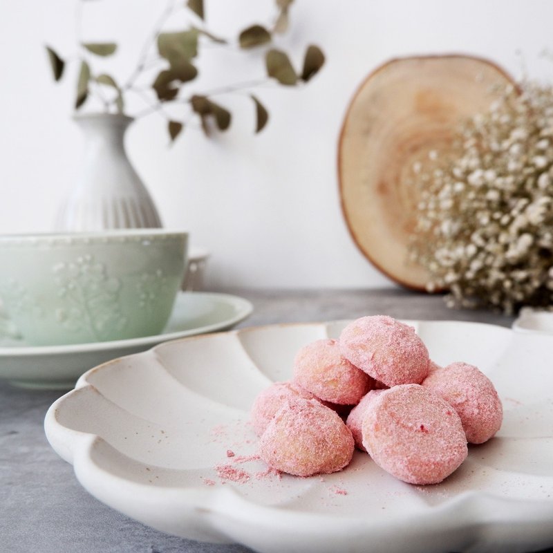 Strawberry Balls - 2 small buckets (boxes) - Handmade Cookies - Fresh Ingredients Pink