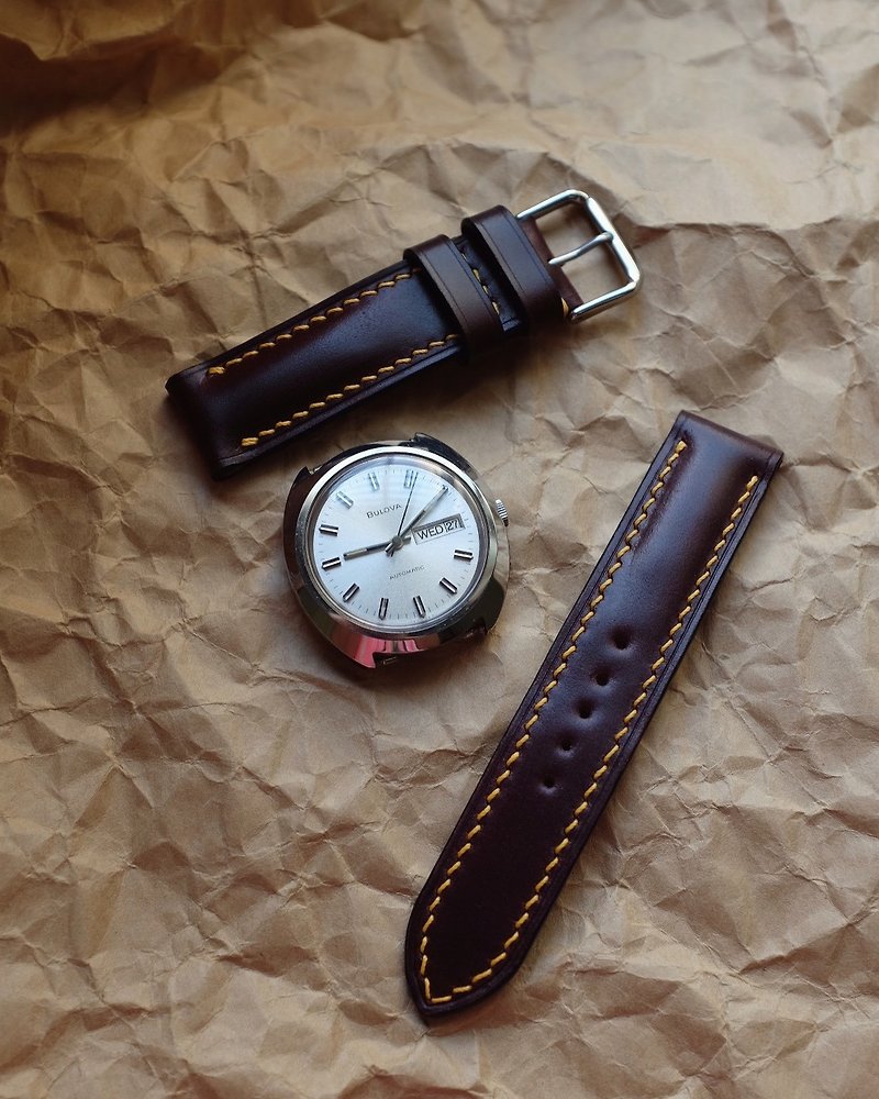 Cordovan watch strap, watch bands - สายนาฬิกา - หนังแท้ สีนำ้ตาล