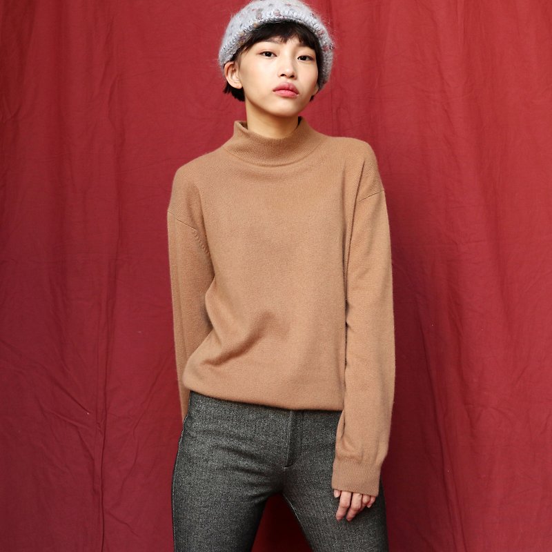 Pumpkin Vintage. Ancient Brown Cashmere Cashmere Pullover - Women's Sweaters - Wool Brown